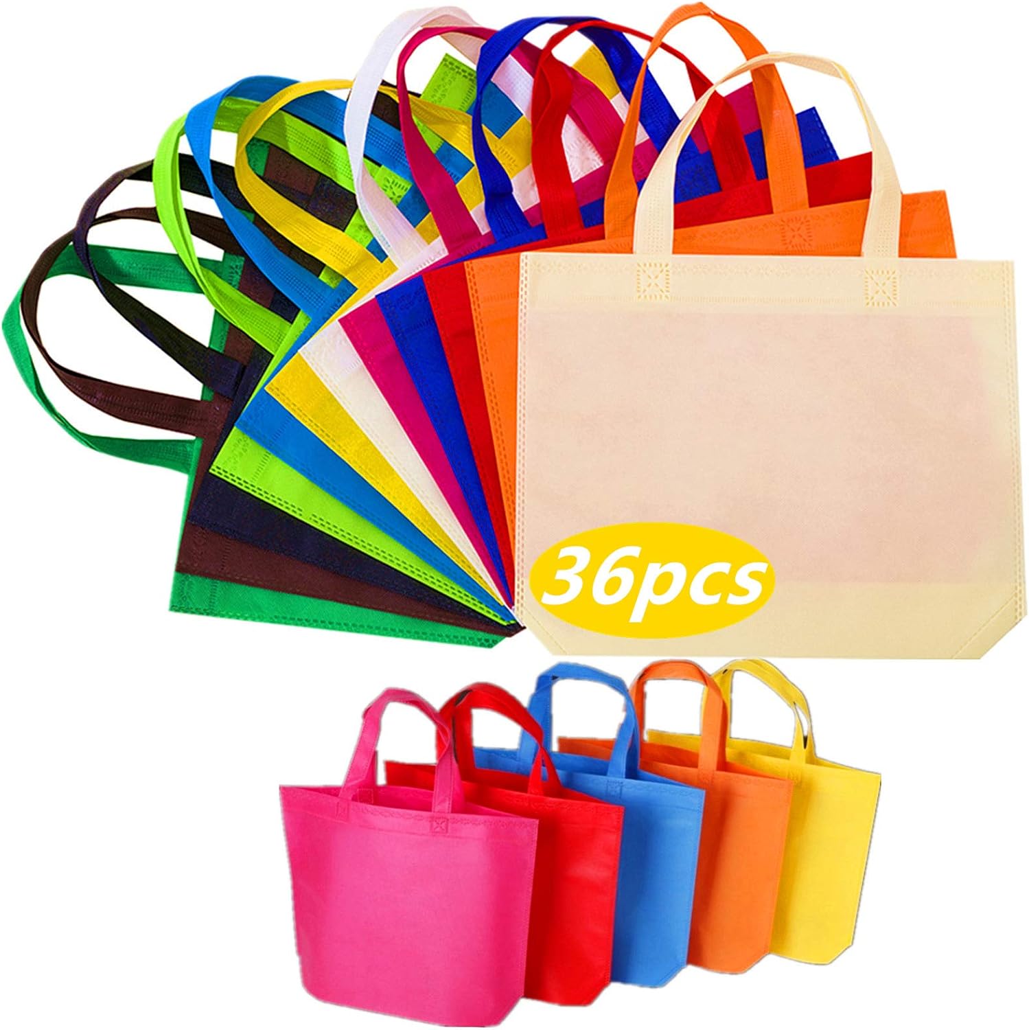 36-Pack Assorted Non-woven Totes