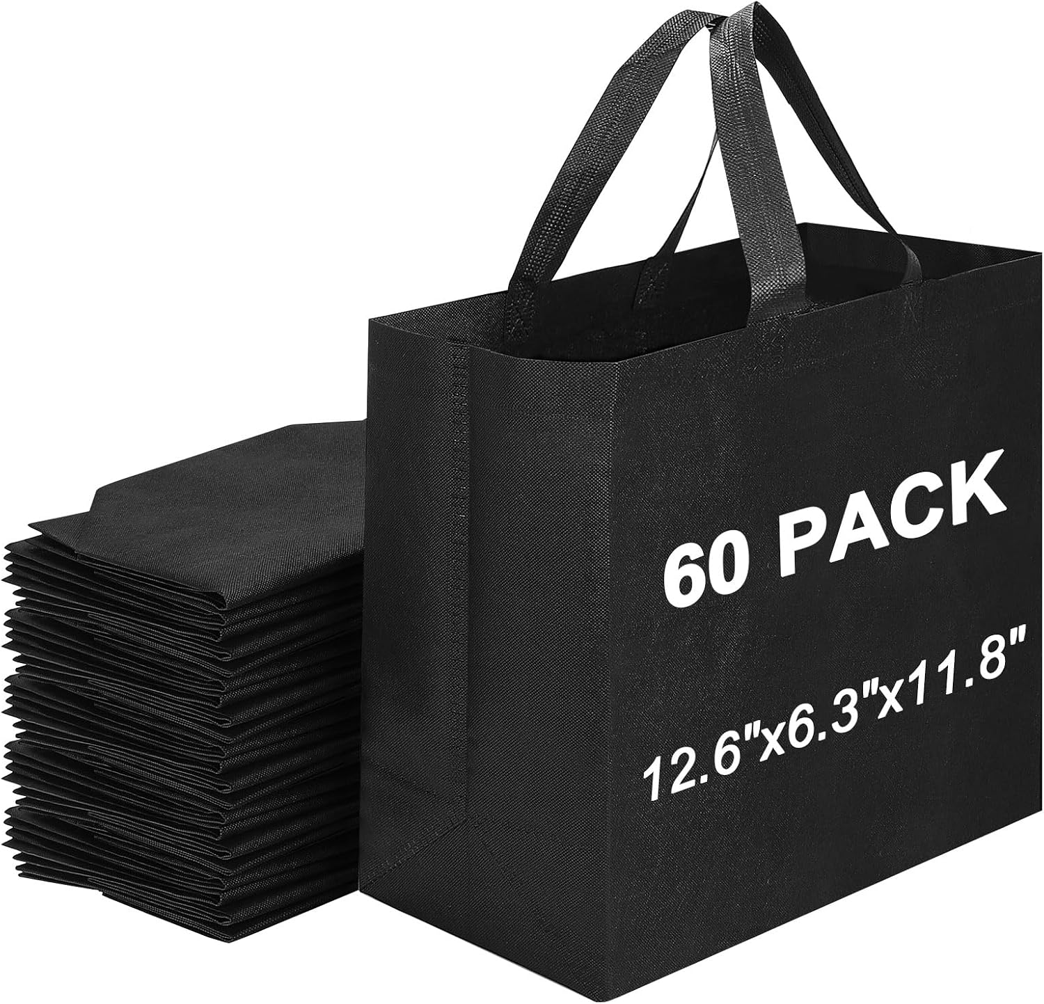 60-Count Black Non-woven Utility Bags