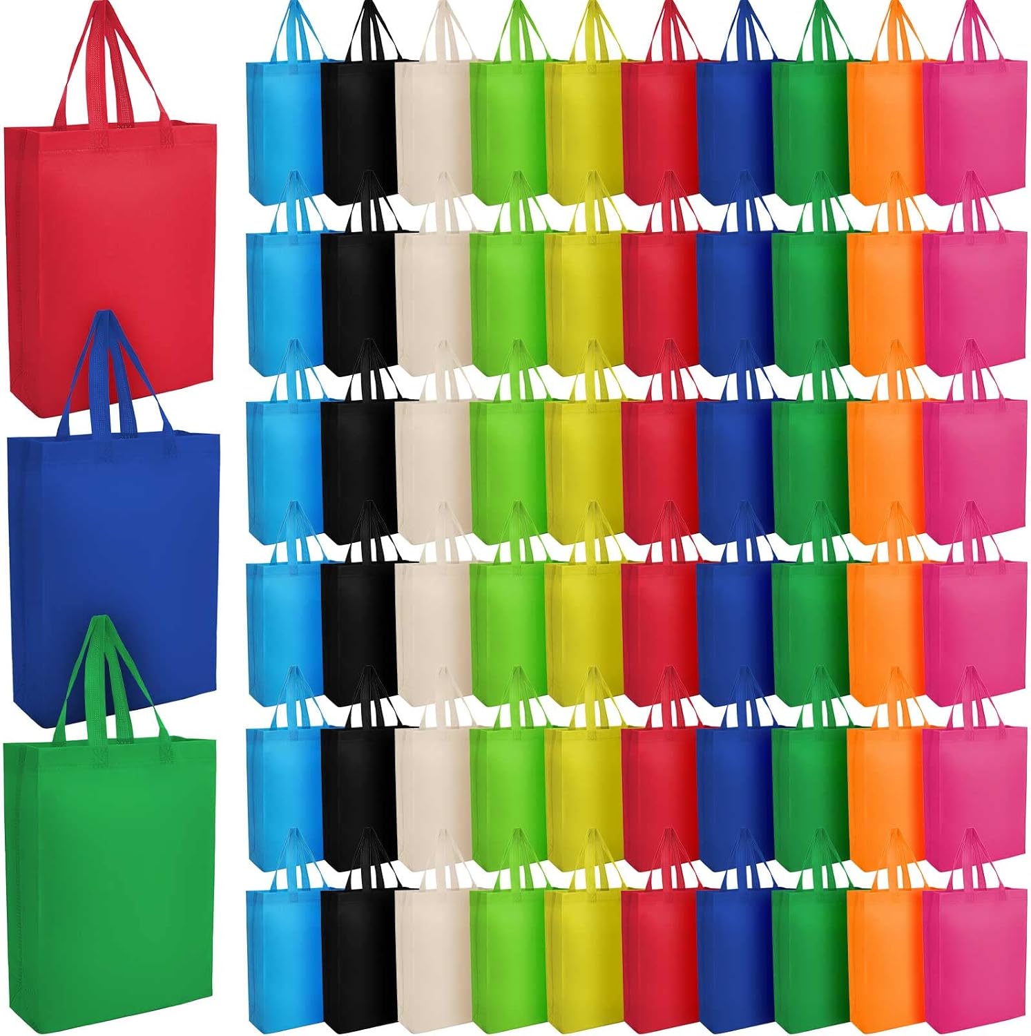 80-Piece Assorted Non-Woven Tote Bags