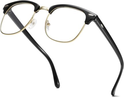 Black and Gold Browline Frames