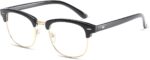 Black and Gold Browline Frames