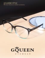 Blue Gradient Cat Eye Clear Frames