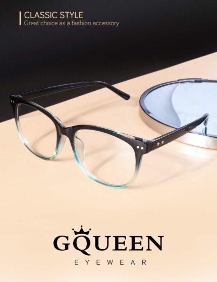 Blue Gradient Cat Eye Clear Frames