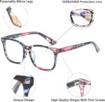 Floral Square Clear Lens Frames