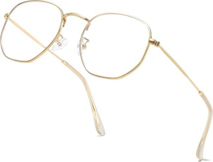Geometric Gold Blue Light Glasses