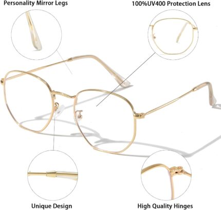 Geometric Gold Blue Light Glasses