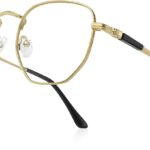 Textured Gold Geometric Reading Glasses