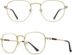 Textured Gold Geometric Reading Glasses