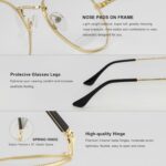 Textured Gold Geometric Reading Glasses