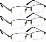 3 Pack Gunmetal Half-Rim Readers
