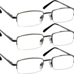 3 Pack Gunmetal Half-Rim Readers