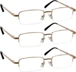 3 Pack Gunmetal Half-Rim Readers