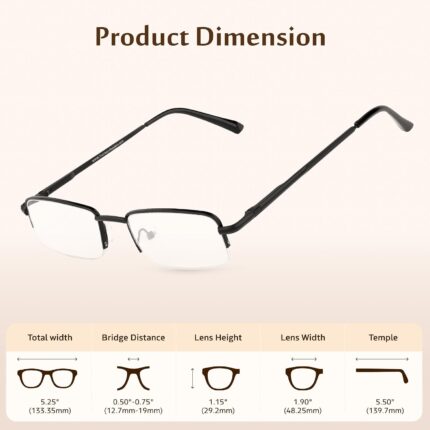 3 Pack Gunmetal Half-Rim Readers