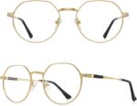 Hexagonal Gold Metal Reading Glasses