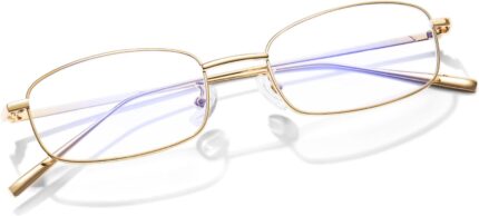 Gold Rectangle Blue Light Glasses