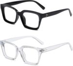 2 Pack Oversized Square Clear Frames
