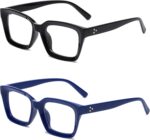 2 Pack Oversized Square Clear Frames