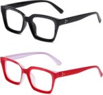2 Pack Oversized Square Clear Frames