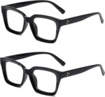 2 Pack Oversized Square Clear Frames
