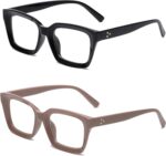 2 Pack Oversized Square Clear Frames