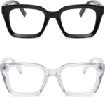 2 Pack Oversized Square Clear Frames