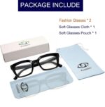 2 Pack Oversized Square Clear Frames
