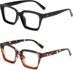 2 Pack Oversized Square Clear Frames