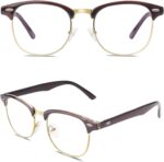 Black Silver Browline Clear Frames