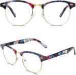 Black Silver Browline Clear Frames