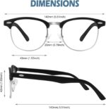 Black Silver Browline Clear Frames
