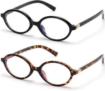 2 Pack Oval Blue Light Glasses