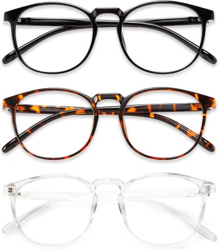 3 Pack Round Blue Light Glasses