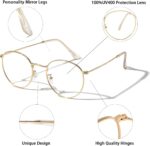 Gold Metal Round Clear Frames