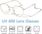 Gold Metal Round Clear Frames