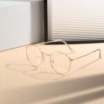Gold Metal Round Clear Frames