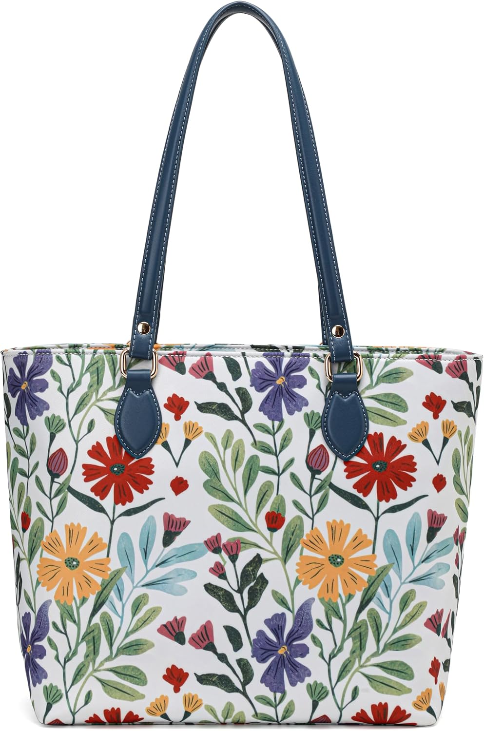 Floral Print Nylon Zip Tote