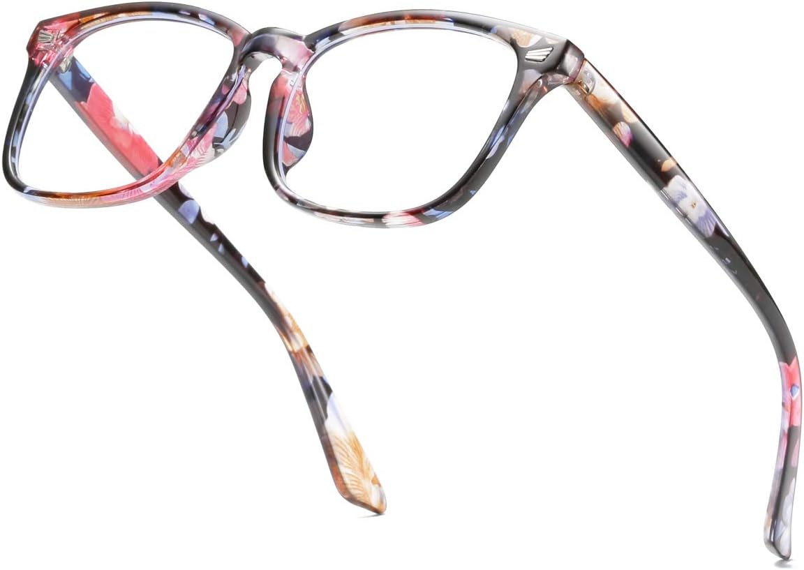 Floral Square Clear Lens Frames Floral Square Clear Lens Frames